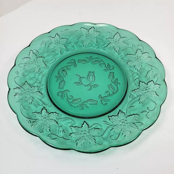 Princess House Fantasia Plates- Set Of 4- Emerald Green-Salad/Dessert Plates 90s - Picture 5 of 5